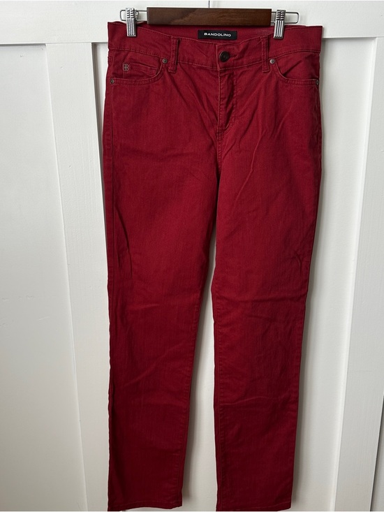 Bandolino Denim - Bandolino Deep Red Corduroy Slim Straight Pants